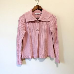 Liz Claiborne Pink Petite Long Sleeve Sweater